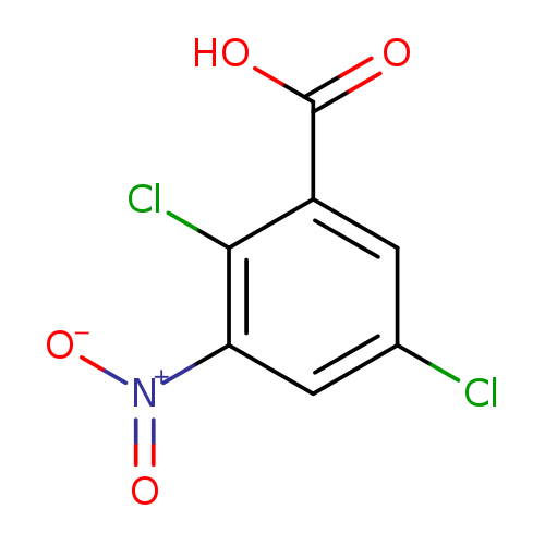 Clc1cc([N+](=O)[O-])c(c(c1)C(=O)O)Cl