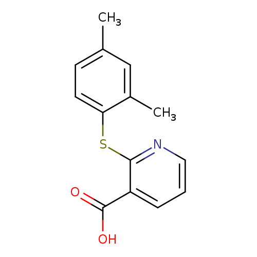 Cc1ccc(c(c1)C)Sc1ncccc1C(=O)O