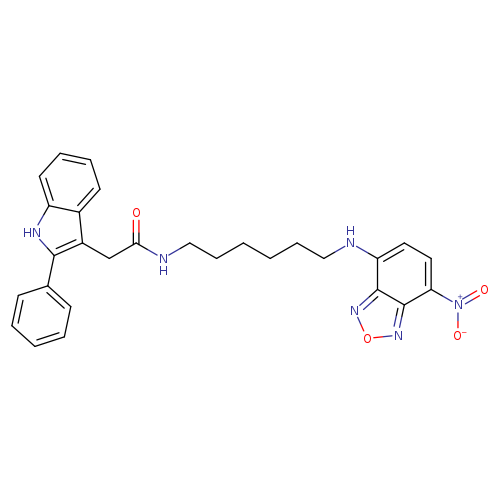 O=C(Cc1c([nH]c2c1cccc2)c1ccccc1)NCCCCCCNc1ccc(c2c1non2)[N+](=O)[O-]