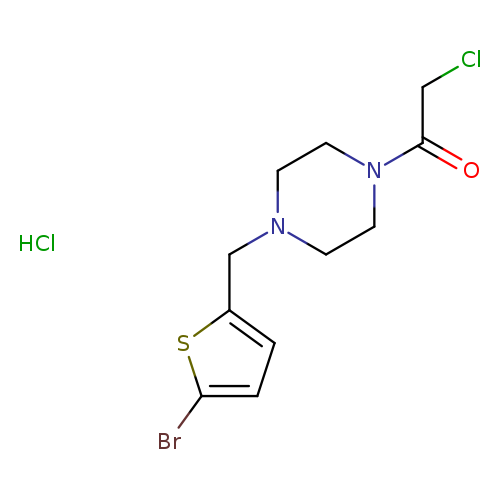 ClCC(=O)N1CCN(CC1)Cc1ccc(s1)Br.Cl