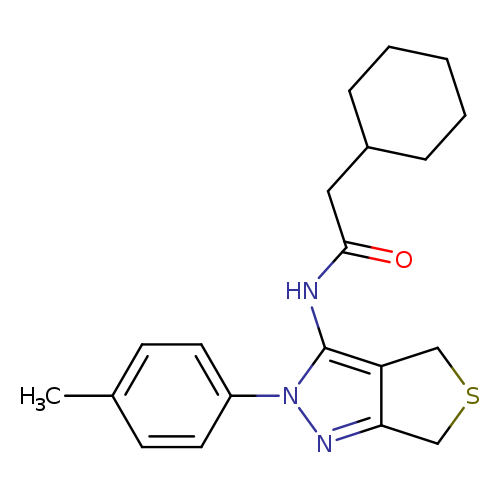 O=C(Nc1c2CSCc2nn1c1ccc(cc1)C)CC1CCCCC1