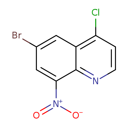 Brc1cc2c(Cl)ccnc2c(c1)[N+](=O)[O-]