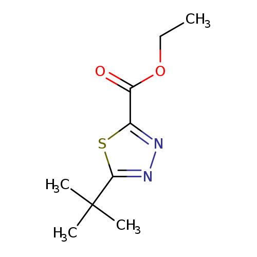 CCOC(=O)c1nnc(s1)C(C)(C)C