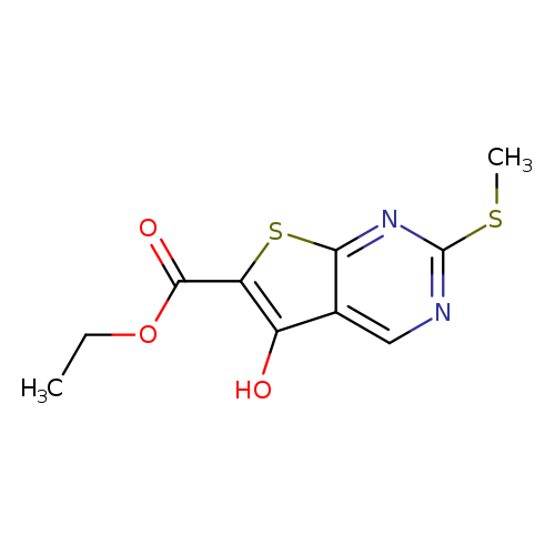 CCOC(=O)c1sc2c(c1O)cnc(n2)SC