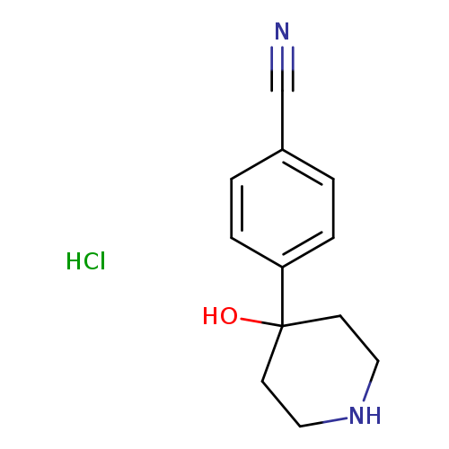 N#Cc1ccc(cc1)C1(O)CCNCC1.Cl