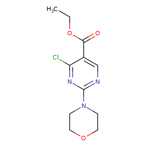 CCOC(=O)c1cnc(nc1Cl)N1CCOCC1