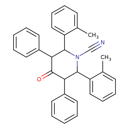 N#CN1C(C(c2ccccc2)C(=O)C(C1c1ccccc1C)c1ccccc1)c1ccccc1C