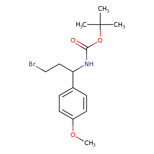 BrCCC(c1ccc(cc1)OC)NC(=O)OC(C)(C)C