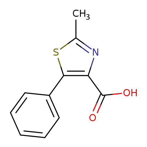 Cc1nc(c(s1)c1ccccc1)C(=O)O