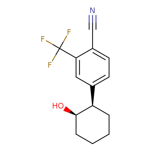 N#Cc1ccc(cc1C(F)(F)F)[C@H]1CCCC[C@H]1O