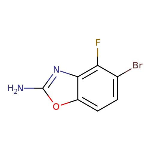 Nc1oc2c(n1)c(F)c(cc2)Br