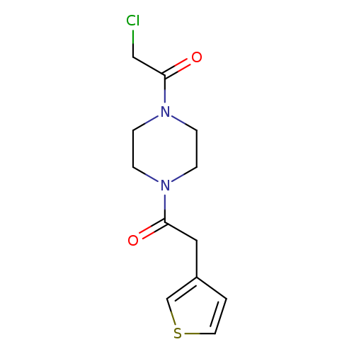 ClCC(=O)N1CCN(CC1)C(=O)Cc1cscc1