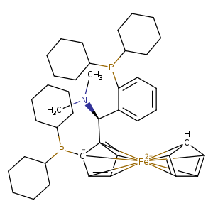 CN([C@H]([C]12=[CH]3[CH]4=[CH]5[C-]1(P(C1CCCCC1)C1CCCCC1)[Fe+2]16782345[CH-]2[CH]1=[CH]7[CH]8=[CH]62)c1ccccc1P(C1CCCCC1)C1CCCCC1)C