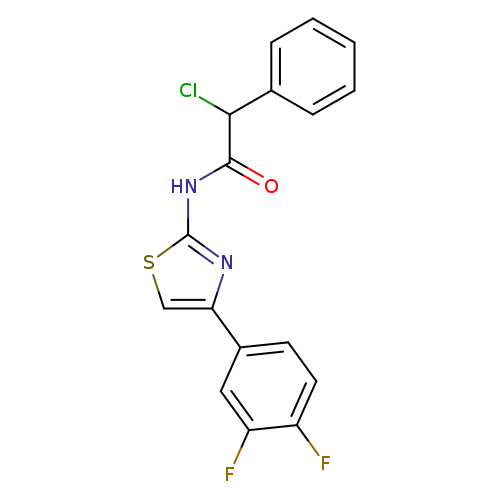 O=C(C(c1ccccc1)Cl)Nc1scc(n1)c1ccc(c(c1)F)F
