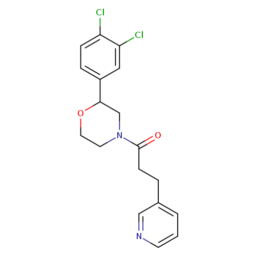 O=C(N1CCOC(C1)c1ccc(c(c1)Cl)Cl)CCc1cccnc1