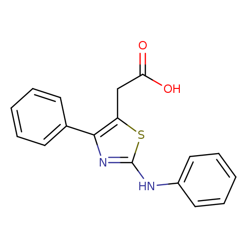 OC(=O)Cc1sc(nc1c1ccccc1)Nc1ccccc1
