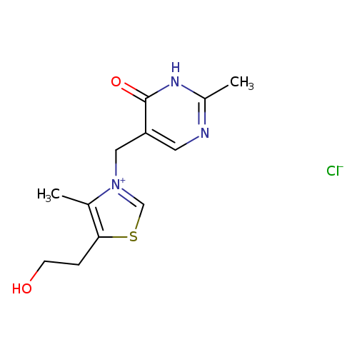 OCCc1sc[n+](c1C)Cc1cnc([nH]c1=O)C.[Cl-]