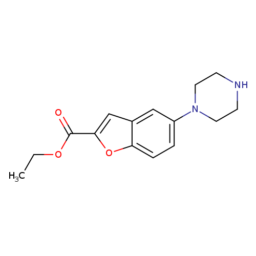 CCOC(=O)c1cc2c(o1)ccc(c2)N1CCNCC1