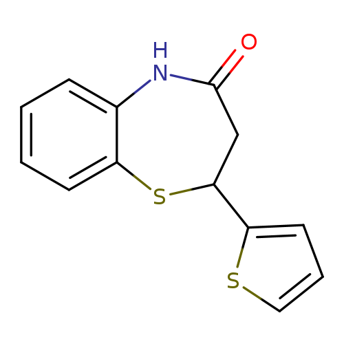 O=C1CC(Sc2c(N1)cccc2)c1cccs1