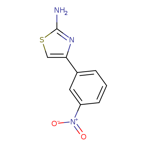 Nc1scc(n1)c1cccc(c1)[N+](=O)[O-]