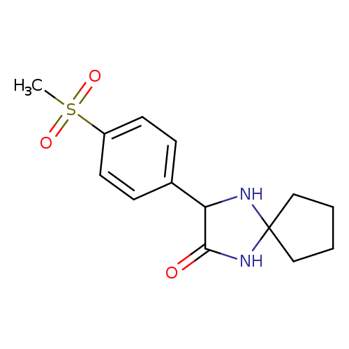 O=C1NC2(NC1c1ccc(cc1)S(=O)(=O)C)CCCC2