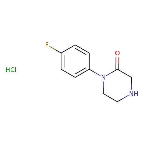 Fc1ccc(cc1)N1CCNCC1=O.Cl