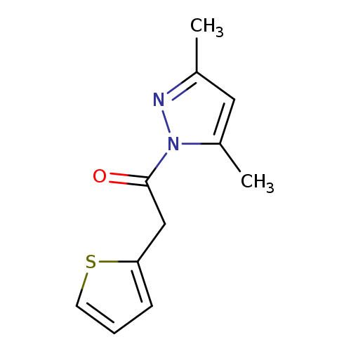 Cc1nn(c(c1)C)C(=O)Cc1cccs1