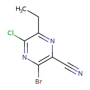 CCc1nc(C#N)c(nc1Cl)Br