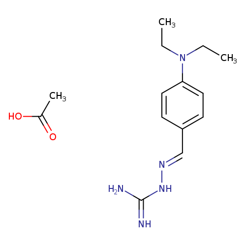 CC(=O)O.CCN(c1ccc(cc1)/C=N/NC(=N)N)CC