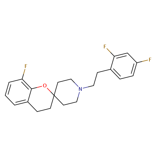 Fc1ccc(c(c1)F)CCN1CCC2(CC1)CCc1c(O2)c(F)ccc1