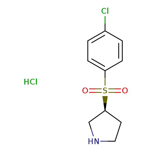 Clc1ccc(cc1)S(=O)(=O)[C@@H]1CNCC1.Cl