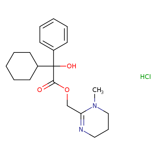 CN1CCCN=C1COC(=O)C(c1ccccc1)(C1CCCCC1)O.Cl