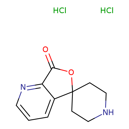 O=C1OC2(c3c1nccc3)CCNCC2.Cl.Cl