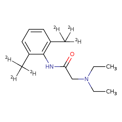 C([2H])(c1cccc(c1NC(=O)CN(CC)CC)C([2H])([2H])[2H])([2H])[2H]