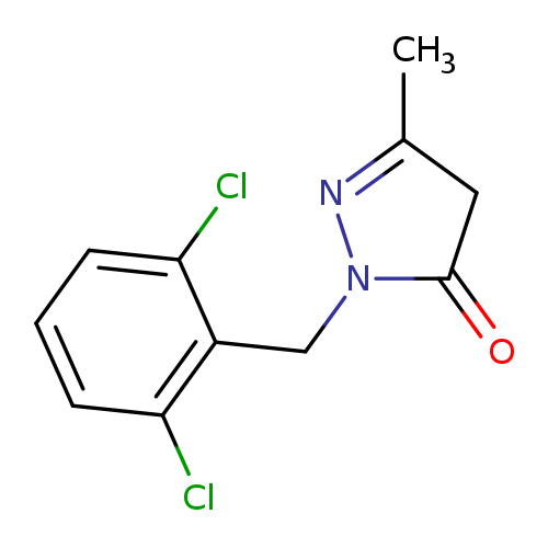 O=C1CC(=NN1Cc1c(Cl)cccc1Cl)C