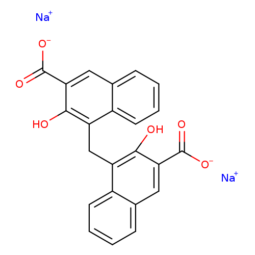 [O-]C(=O)c1cc2ccccc2c(c1O)Cc1c(O)c(cc2c1cccc2)C(=O)[O-].[Na+].[Na+]