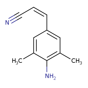 N#C/C=Cc1cc(C)c(c(c1)C)N