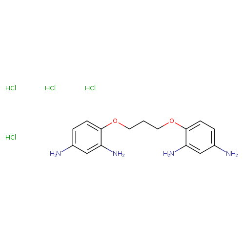 Nc1ccc(c(c1)N)OCCCOc1ccc(cc1N)N.Cl.Cl.Cl.Cl