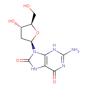 OC[C@H]1O[C@H](C[C@@H]1O)n1c(=O)[nH]c2c1[nH]c(N)nc2=O