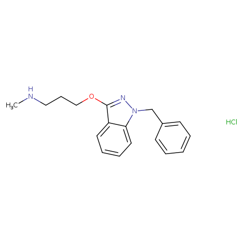 CNCCCOc1nn(c2c1cccc2)Cc1ccccc1.Cl
