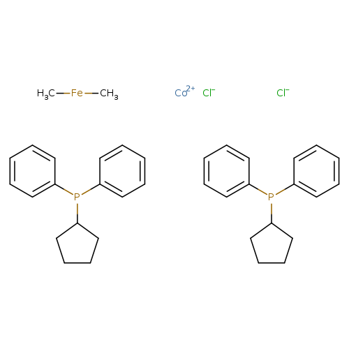 C1CCC(C1)P(c1ccccc1)c1ccccc1.C1CCC(C1)P(c1ccccc1)c1ccccc1.C[Fe]C.[Cl-].[Cl-].[Co+2]