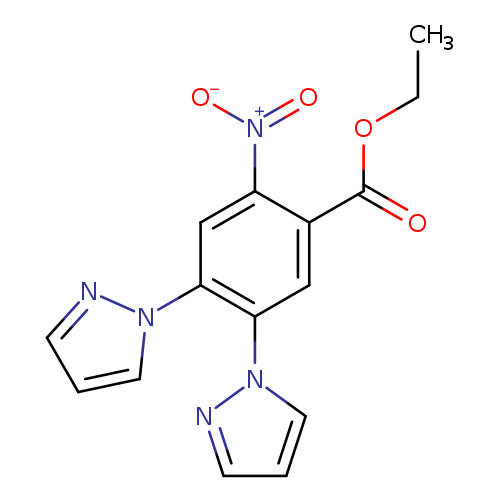 CCOC(=O)c1cc(n2cccn2)c(cc1[N+](=O)[O-])n1cccn1