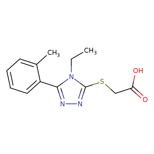CCn1c(SCC(=O)O)nnc1c1ccccc1C