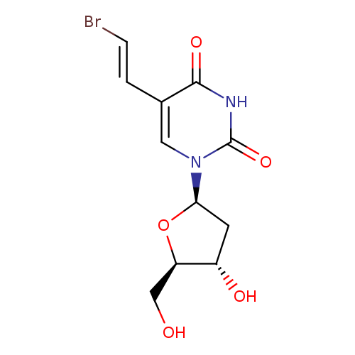 Br/C=C/c1cn([C@H]2C[C@@H]([C@H](O2)CO)O)c(=O)[nH]c1=O