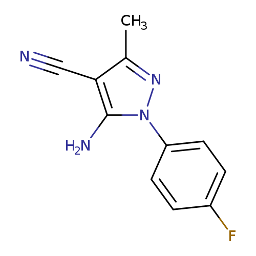 N#Cc1c(C)nn(c1N)c1ccc(cc1)F