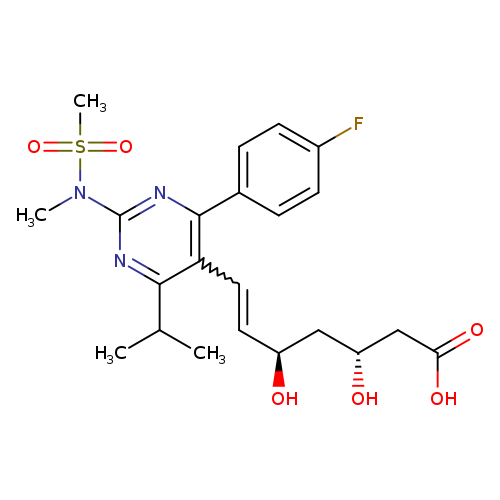 O[C@H](C[C@H](CC(=O)O)O)C=Cc1c(nc(nc1c1ccc(cc1)F)N(S(=O)(=O)C)C)C(C)C