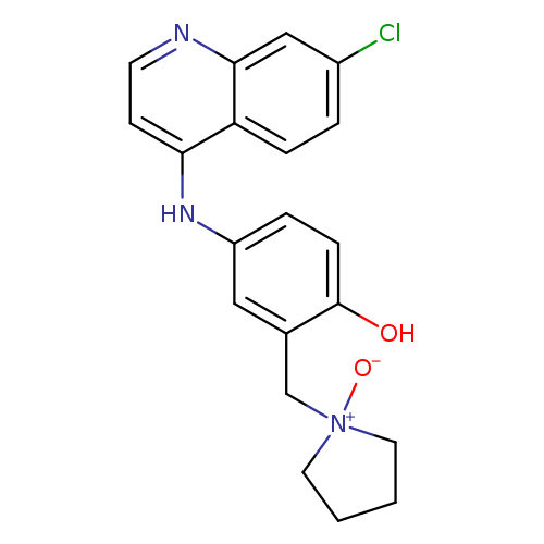 Clc1ccc2c(c1)nccc2Nc1ccc(c(c1)C[N+]1([O-])CCCC1)O