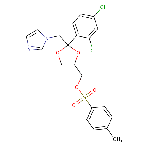 Cc1ccc(cc1)S(=O)(=O)OCC1COC(O1)(Cn1ccnc1)c1ccc(cc1Cl)Cl