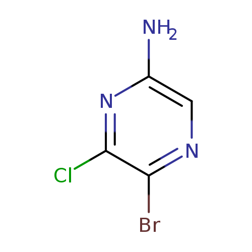 Nc1cnc(c(n1)Cl)Br