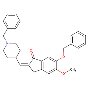 COc1cc2C/C(=C/C3CCN(CC3)Cc3ccccc3)/C(=O)c2cc1OCc1ccccc1
